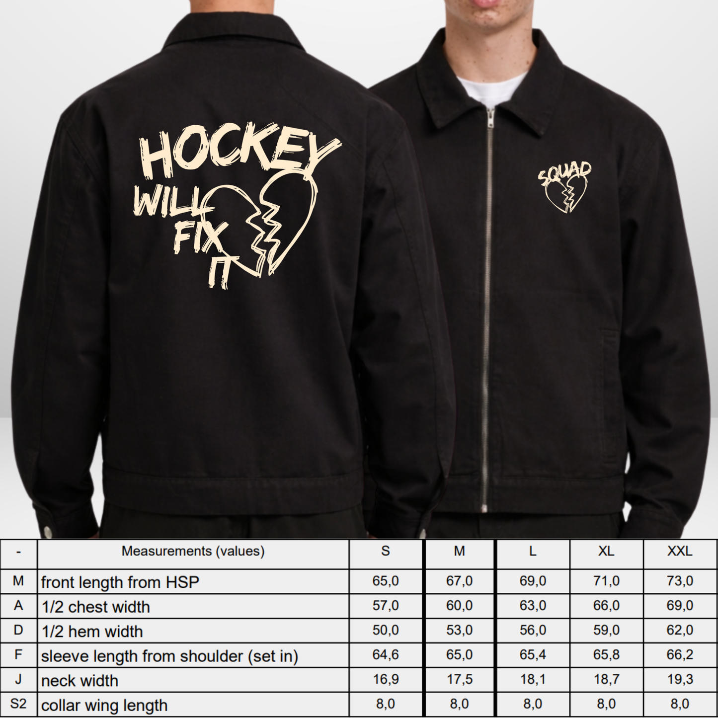 "HOCKEY WILL FIX IT" The Squad Workwear Jacket in 2 Farben