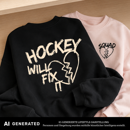 Hockey Will Fix It Ladies Oversized Crewneck