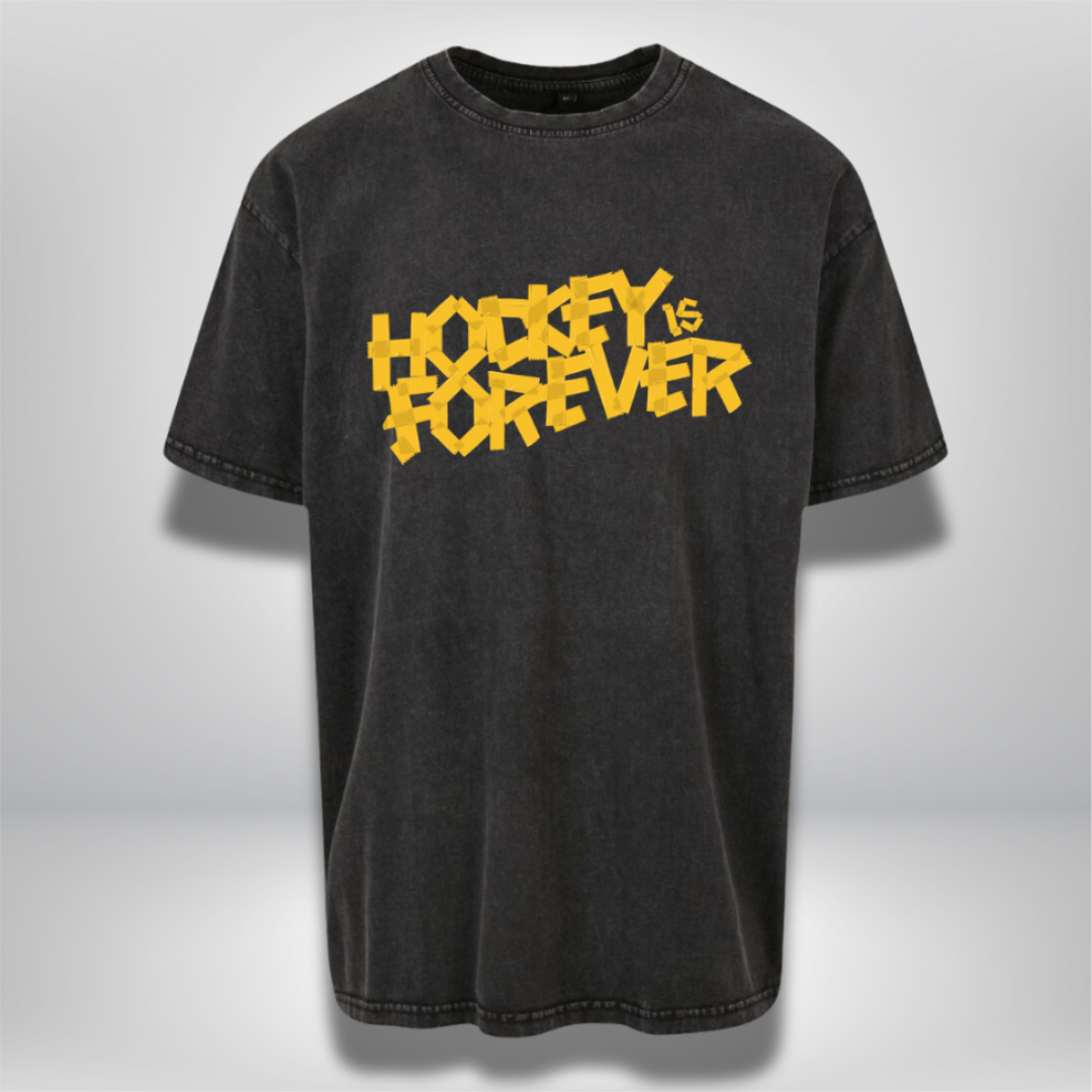 THE SQUAD  "Hockey is Forever" Acid Washed Oversized T-Shirt