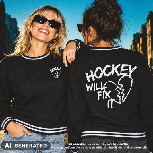 Hockey will fix it Ladies College Sweat Crew