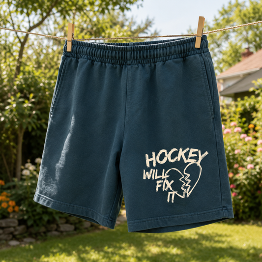 Hockey will fix it Vintage Heavy Shorts