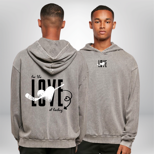 "FOR THE LOVE OF HOCKEY" Oversized Vintage Hoody * Inspired by Rachel & Greg Kreutzer *