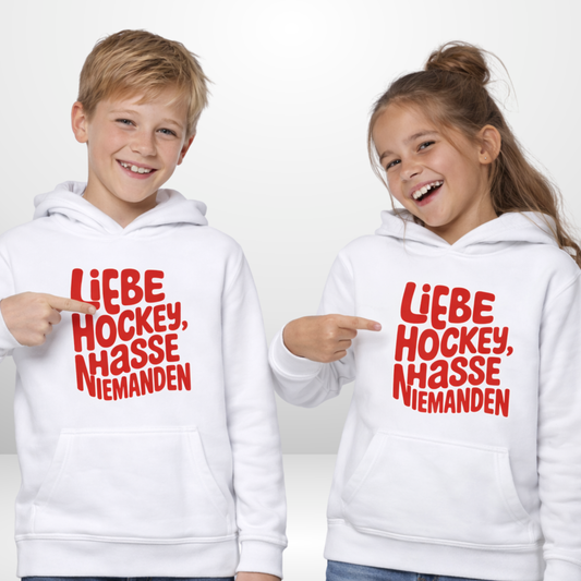 "LIEBE HOCKEY, HASSE NIEMANDEN" The Squad Kids Hoody