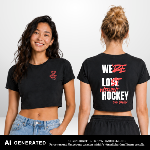 Lost wihout Hockey Ladies Cropped Tee