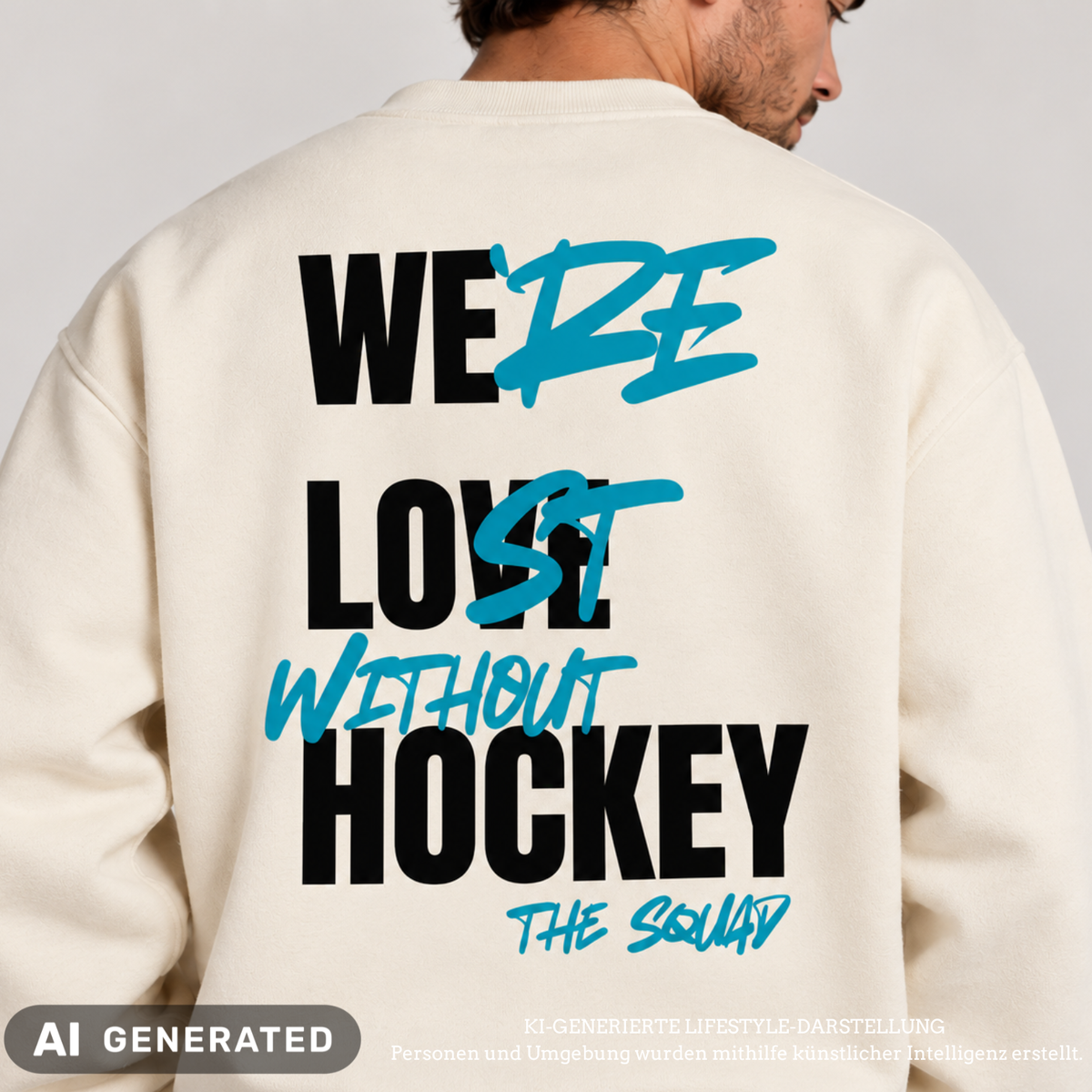 Lost without Hockey Loose Fit Sweatshirt