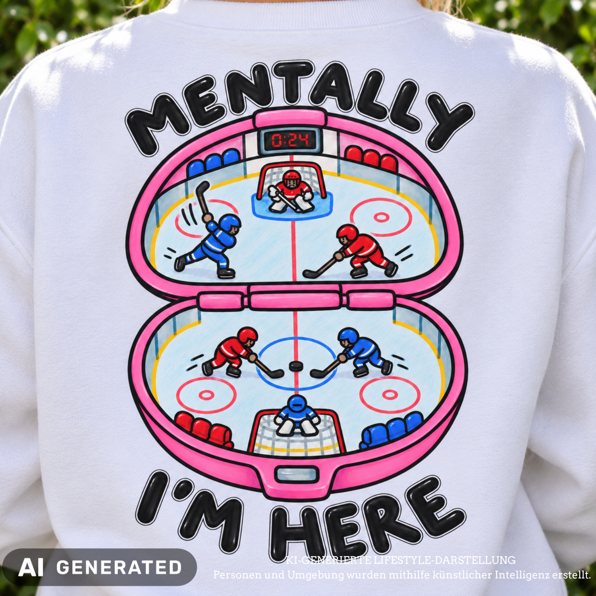 Mentally i´m here Ladies Oversized Crewneck
