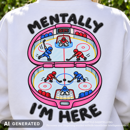 Mentally i´m here Ladies Oversized Crewneck