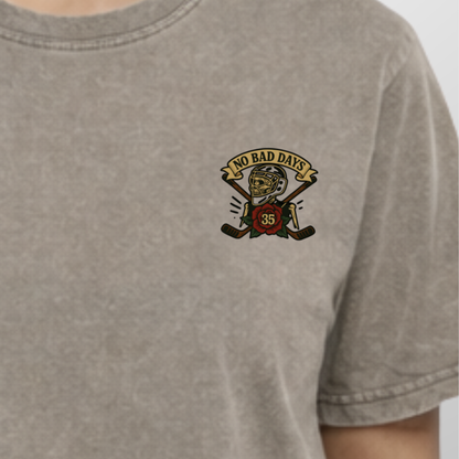 "NO BAD DAYS" Jerry Kuhn X The Squad Acid Washed T-Shirt