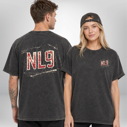 "NL9" Nikolas Linsenmaier X The Squad Acid Washed Oversized T-Shirt