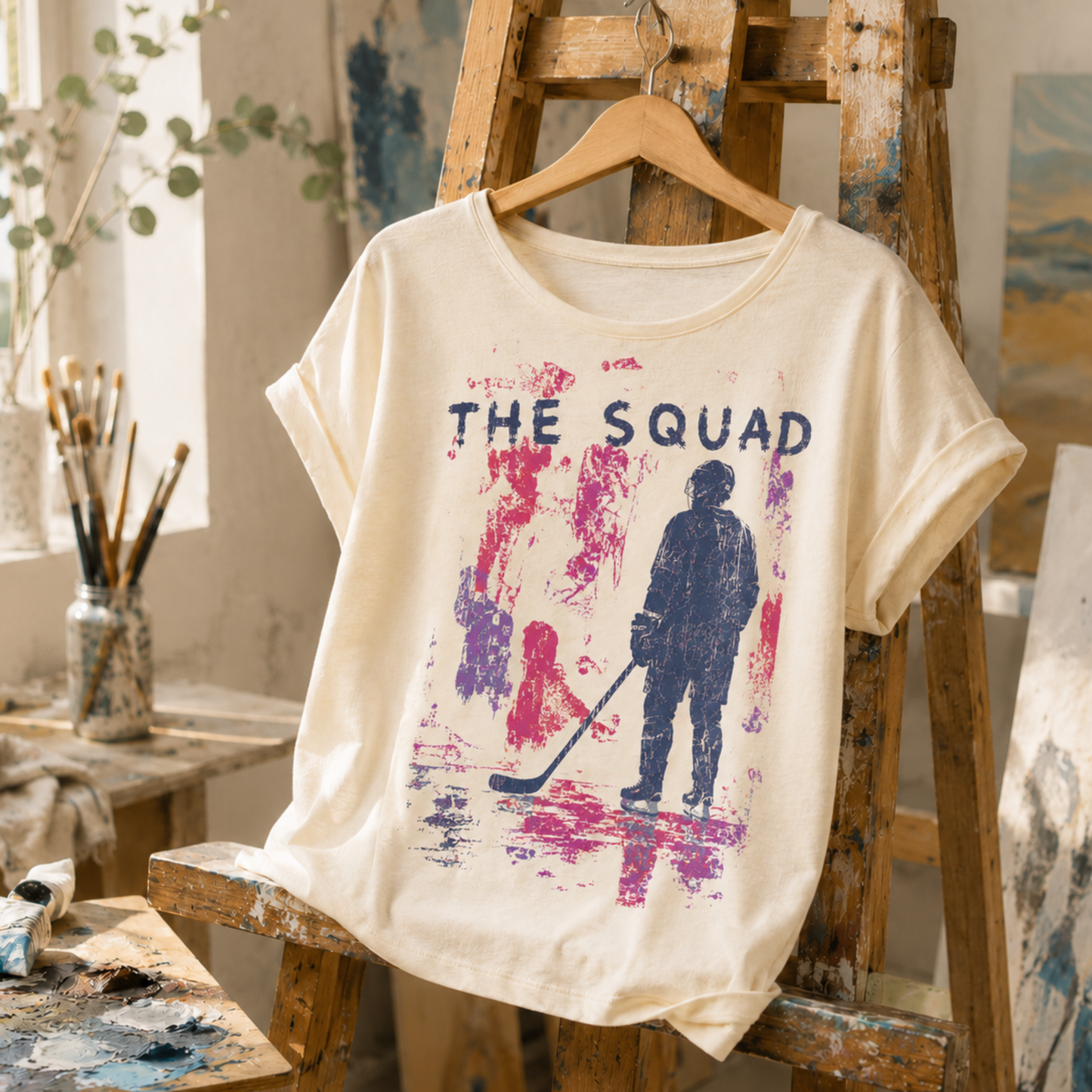 "PAINTED SHIFT" The Squad Hockey Ladies Long Slub Shirt