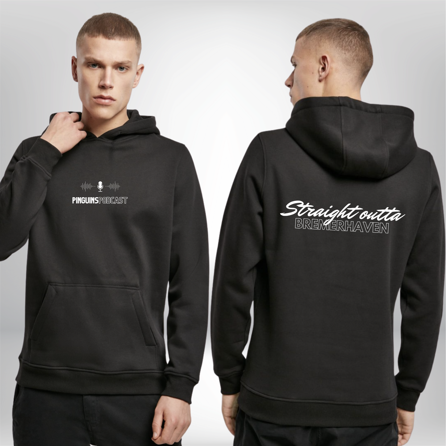 PINGUINS PODCAST x THE SQUAD "straight outta bremerhaven" Heavy Hoody in 2 Farben