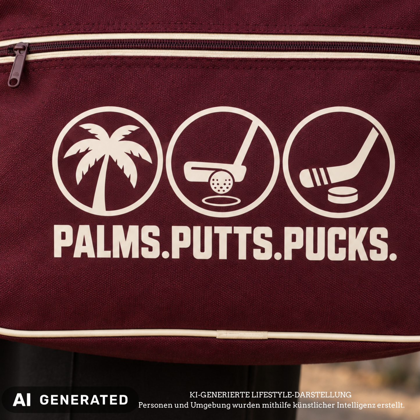 Palms.Putts.Pucks.Les Lancaster X The Squad Retro Shoulder Bag