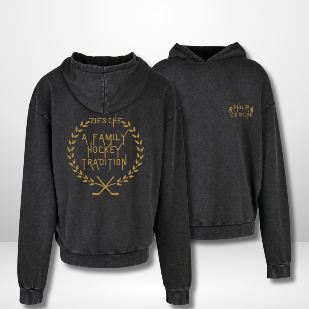 Philip Ziesche "A Hockey Family Tradition" Acid Washed Oversized Hoody