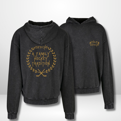 Philip Ziesche "A Hockey Family Tradition" Acid Washed Oversized Hoody