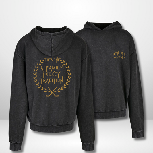 Philip Ziesche "A Hockey Family Tradition" Acid Washed Oversized Hoody