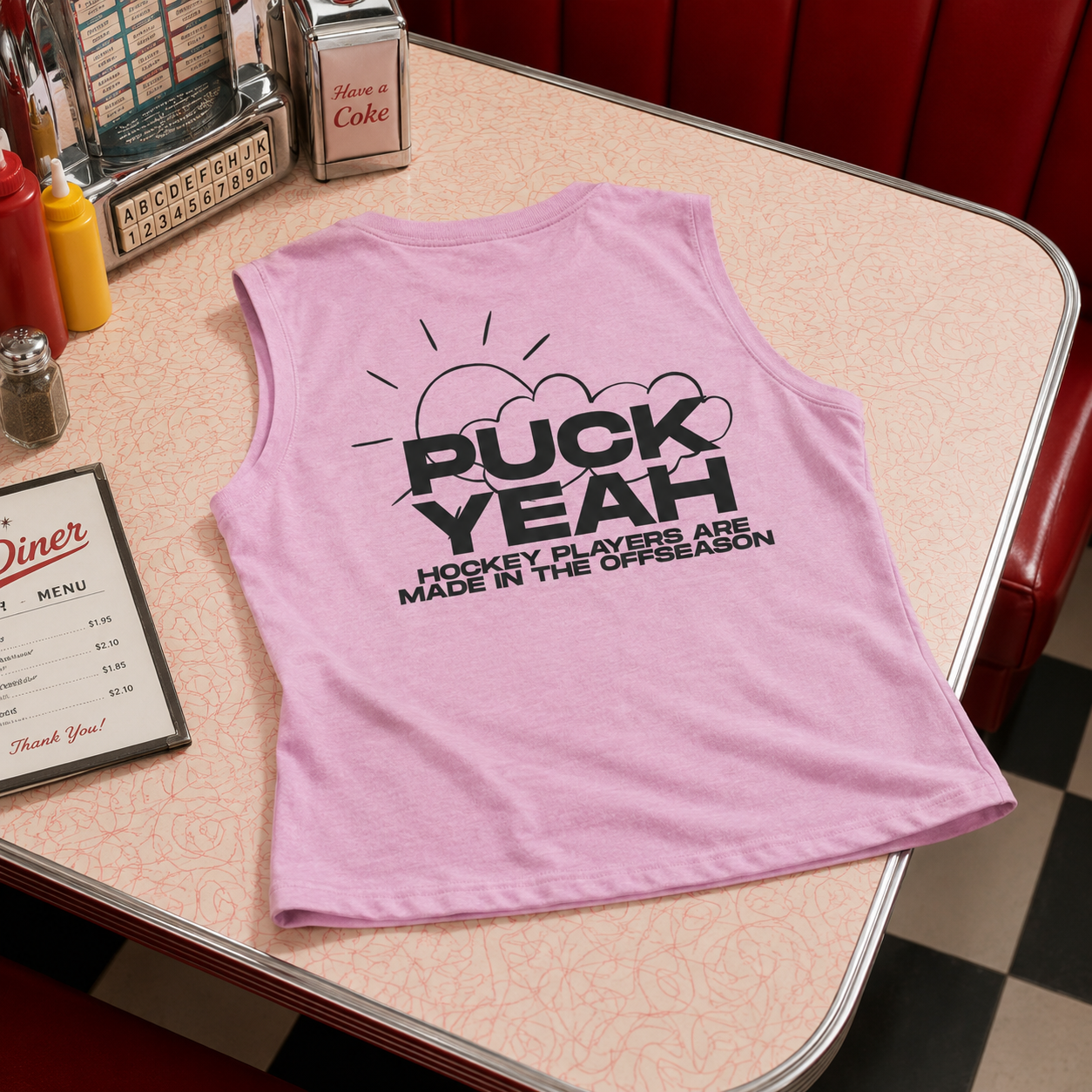 Puck Yeah Hocky Ladies Sleeveless Tee
