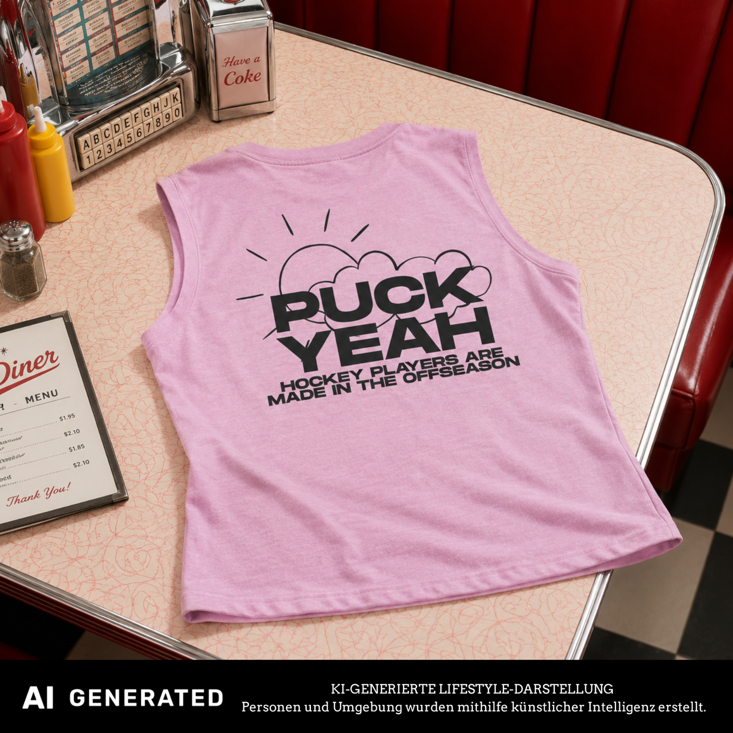 Puck Yeah Hocky Ladies Sleeveless Tee