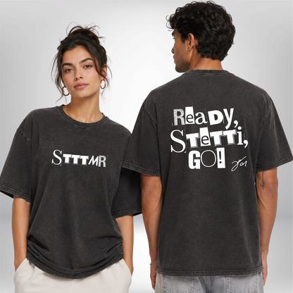 "READY, STETTI, GO!" Jonas Stettmer X The Squad Oversized Acid Washed T-Shirt