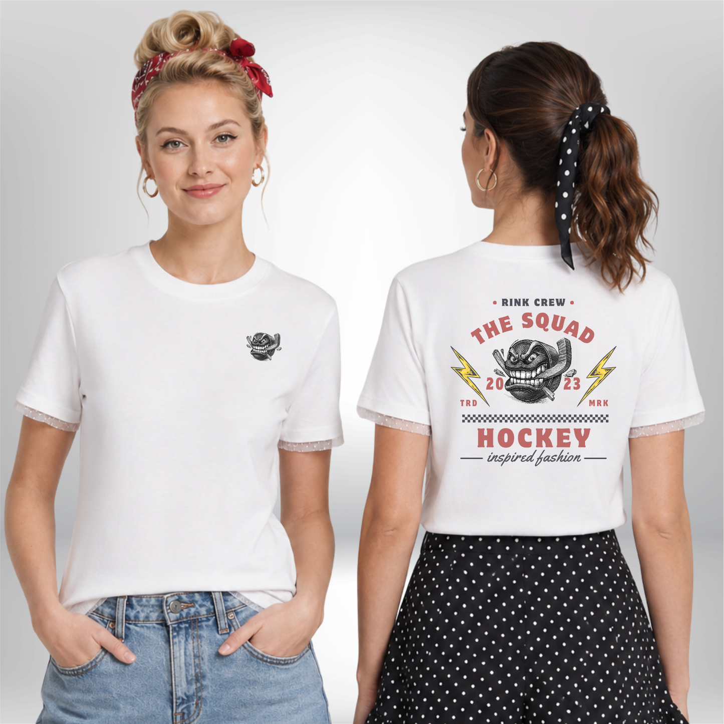 "RETRO RINK CREW" The Squad Hockey Ladies Shirt