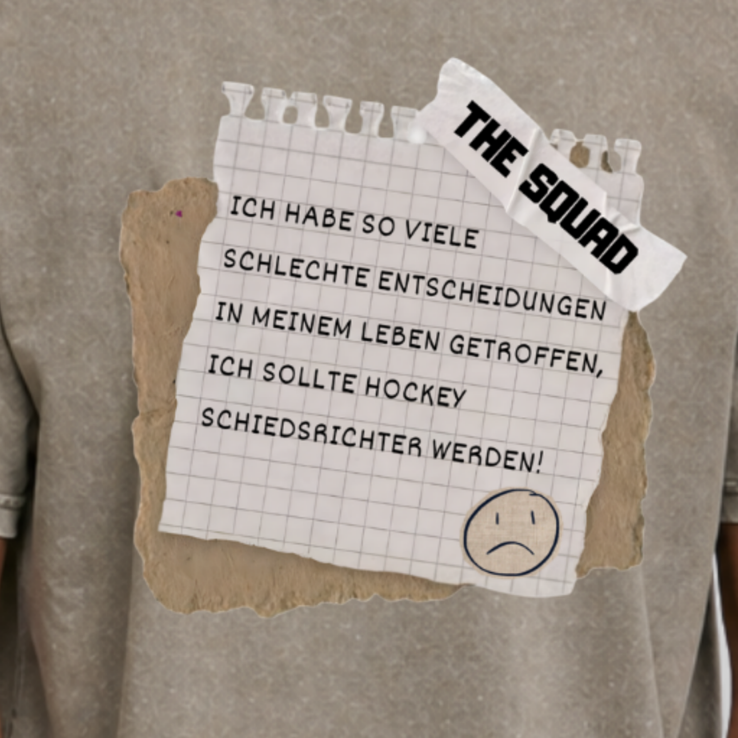 "SCHIRI WERDEN" The Squad Hockey Acid Washed T-Shirt