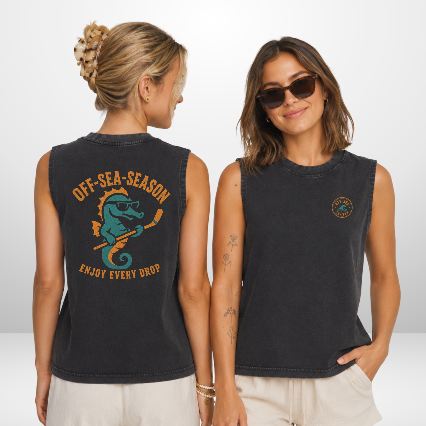 "SEA-SEASON" The Squad Ladies Vintage Washed Sleeveless Tee