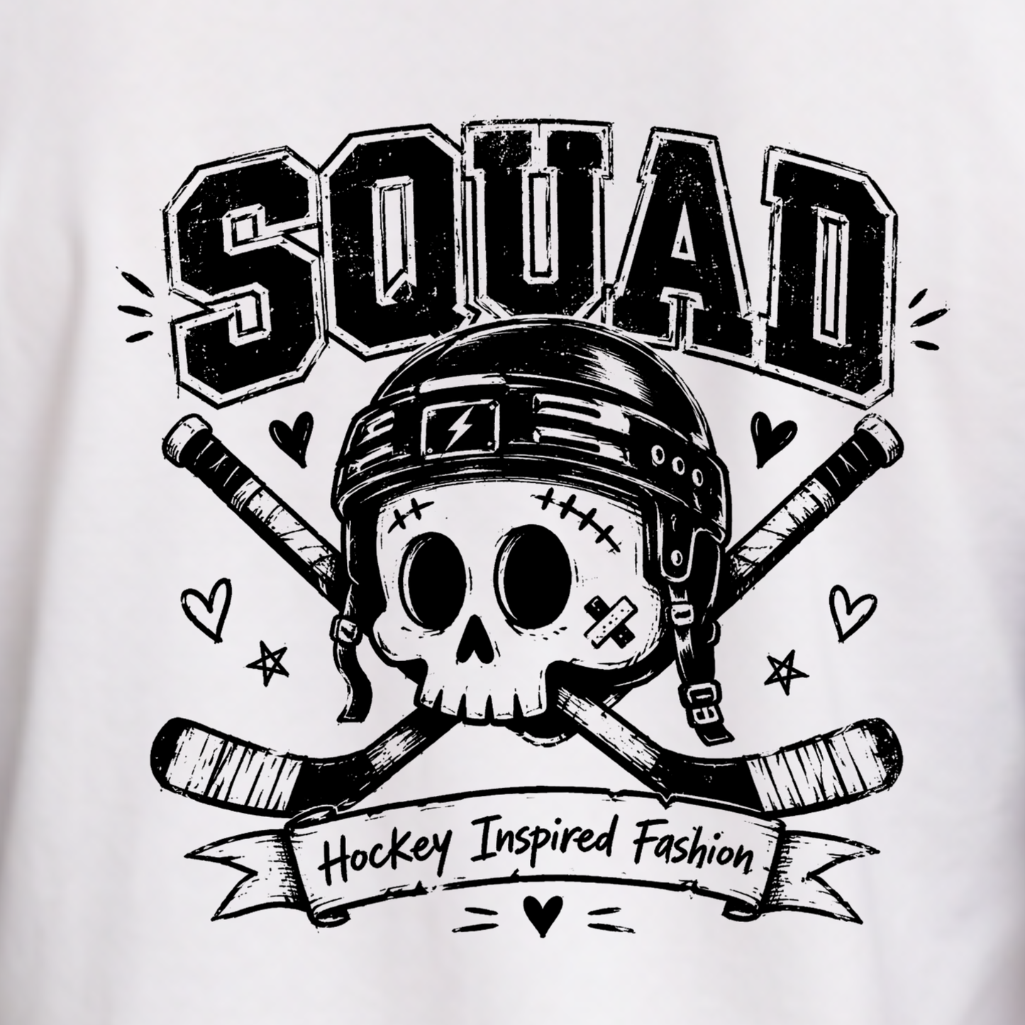 "SKULLY" The Squad Hockey Ladies 3/4 Contrast Raglan Tee