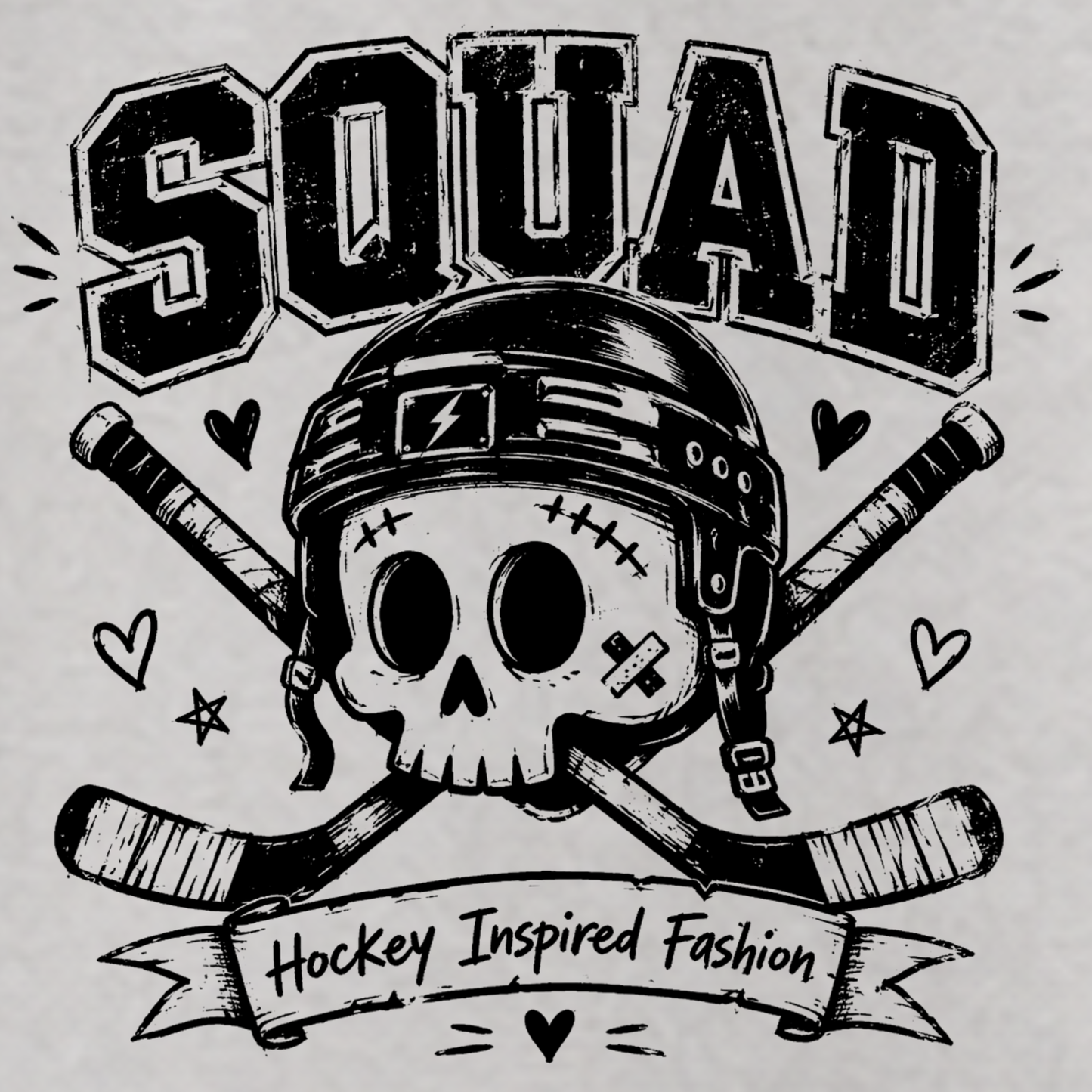 "SKULLY" The Squad Hockey Ladies Zip Hoody