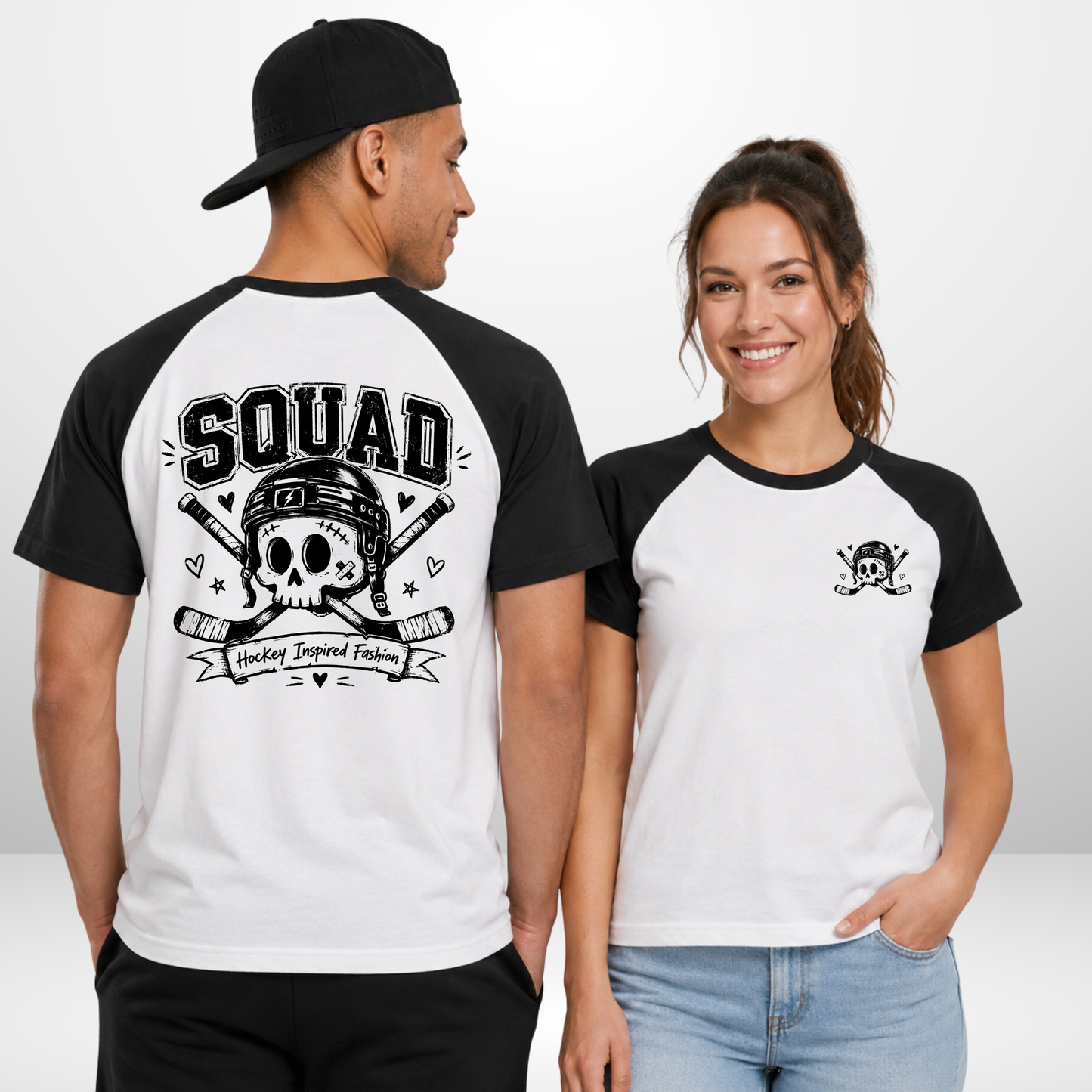 "SKULLY" The Squad Hockey Raglan Contrast T-Shirt