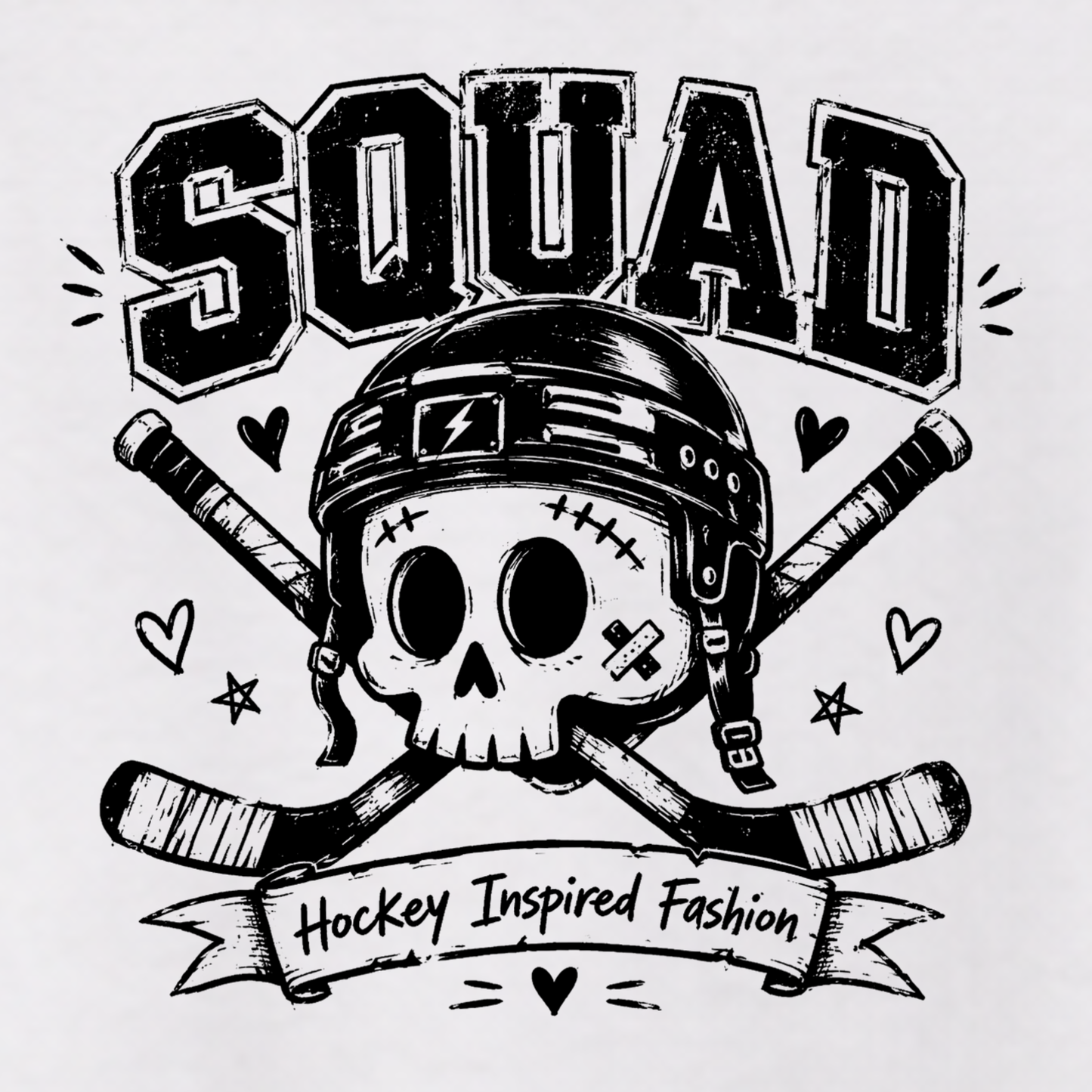 "SKULLY" The Squad Hockey Raglan Contrast T-Shirt