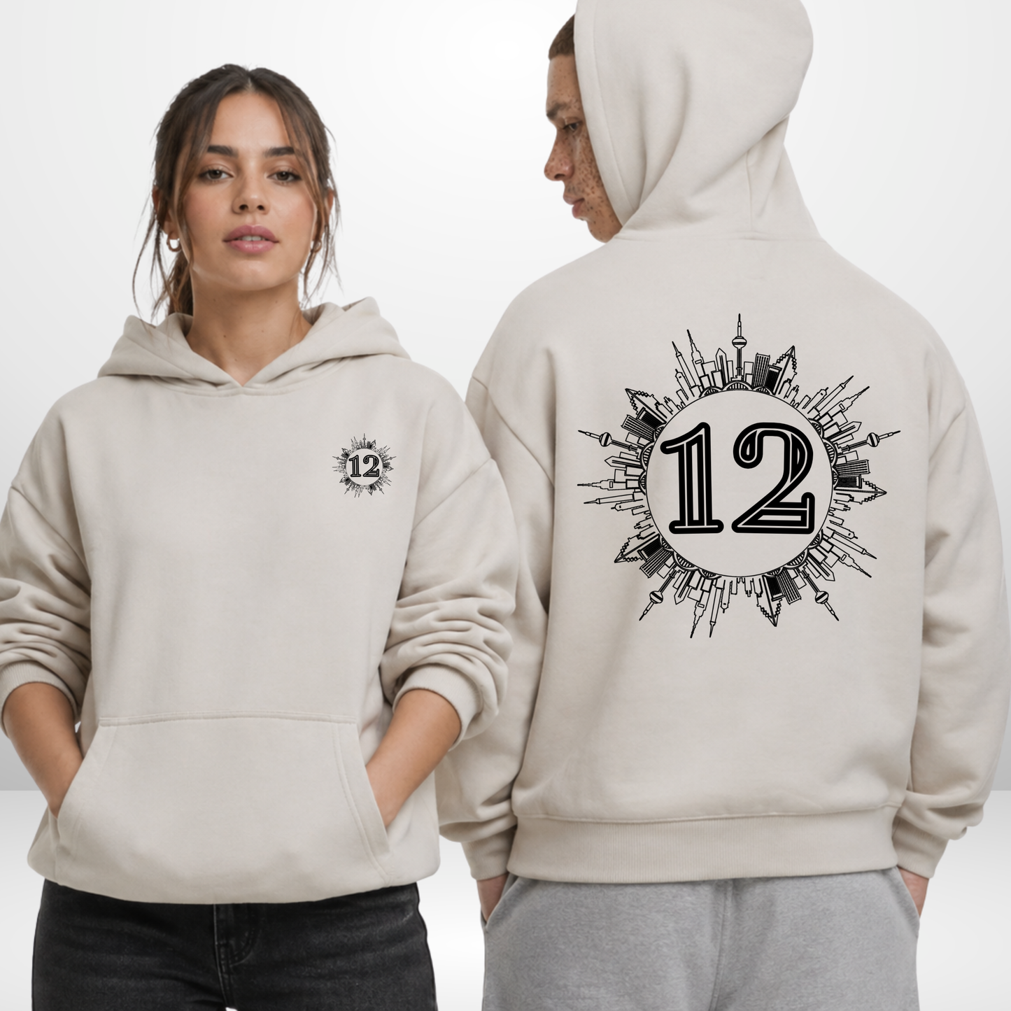 "SKYLINE" Eric Mik X The Squad Oversized Hoodie