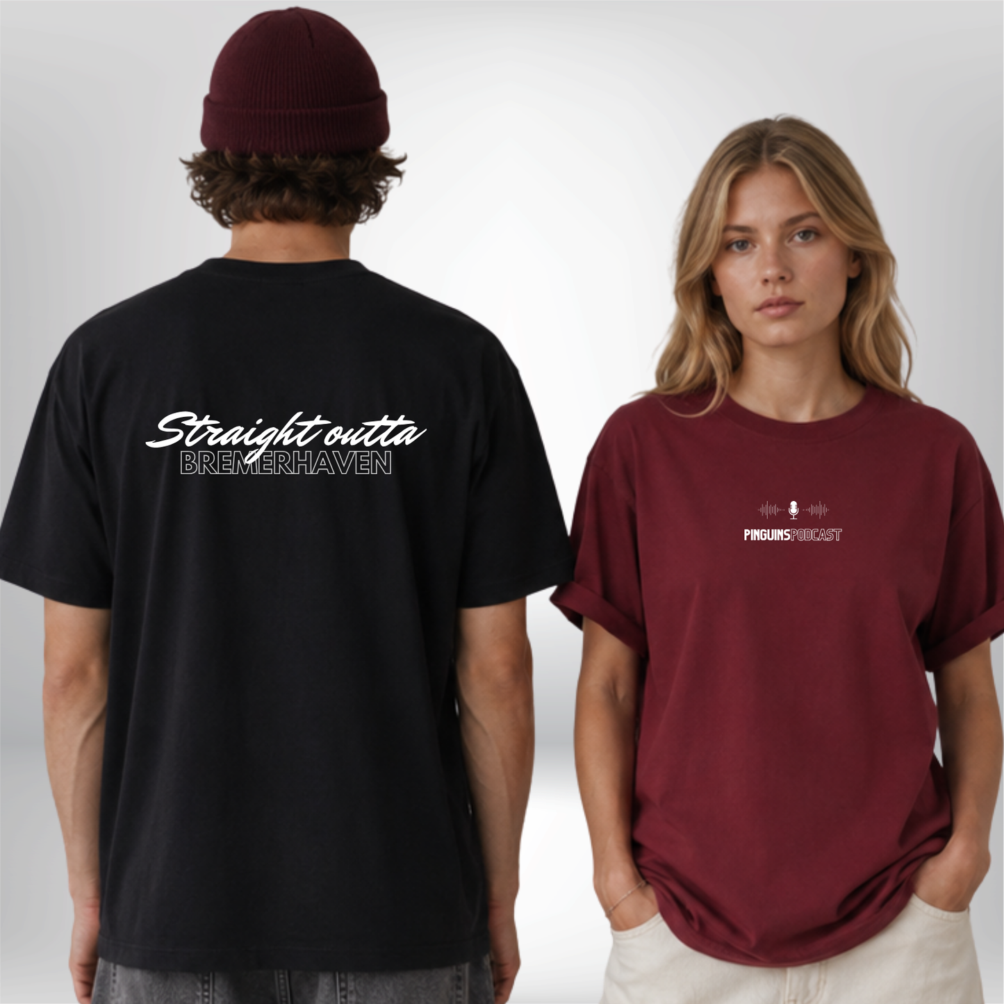 "STRAIGHT OUTTA BREMERHAVEN" Pinguins Podcast x The Squad T-Shirt in 2 Farben