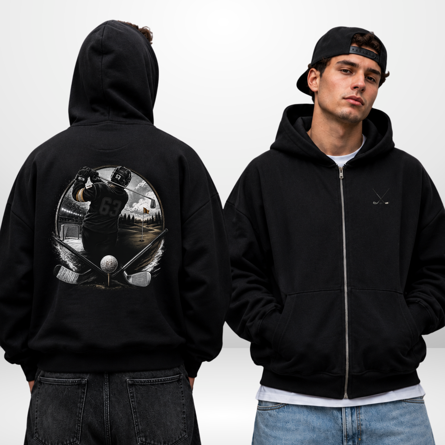 "SWING THAT STICK" Luis Schinko X The Squad Oversized Premium Zip Hoody