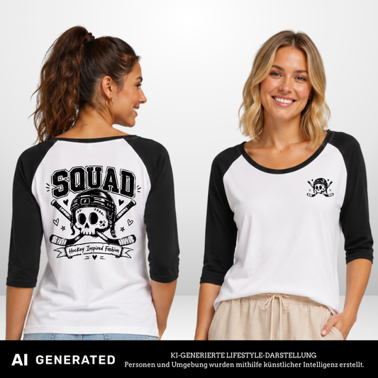 Skully Ladies 3/4 Raglan Tee