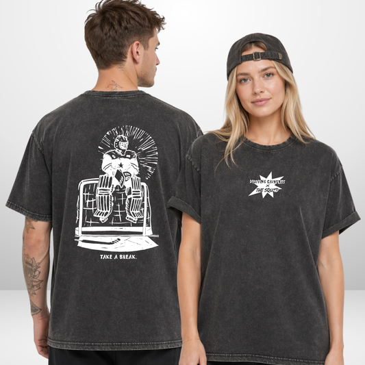 "TAKE A BREAK" The Squad Hockey Acid Washed Oversized T-Shirt