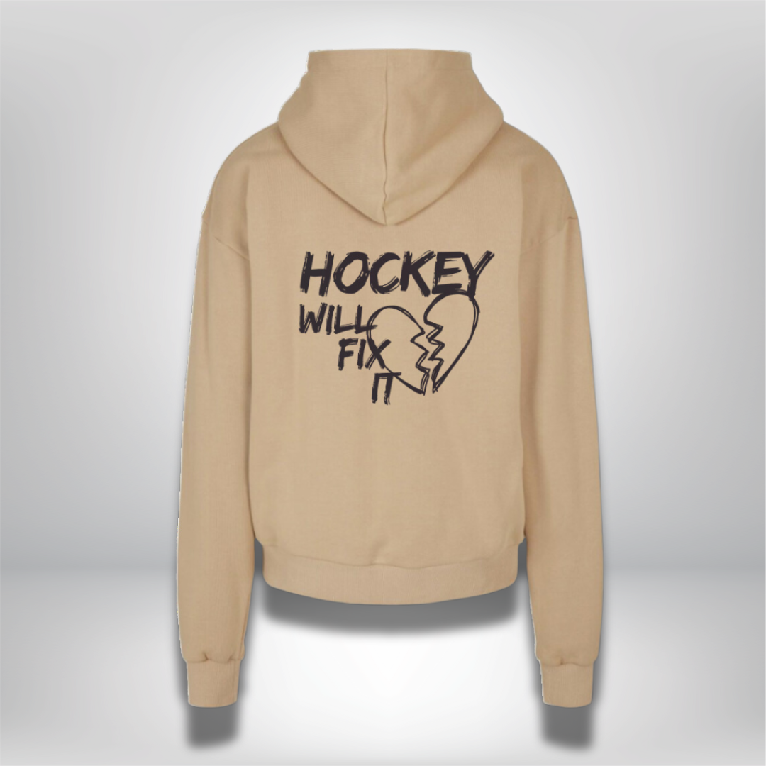 THE SQUAD "Hockey will fix it" Ultra Heavy Oversized Hoodie in 2 Farben