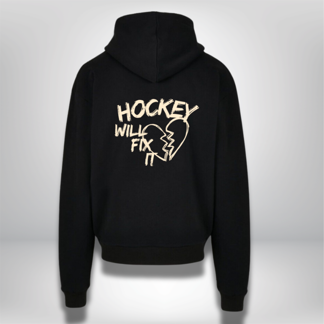 THE SQUAD "Hockey will fix it" Ultra Heavy Oversized Hoodie in 2 Farben