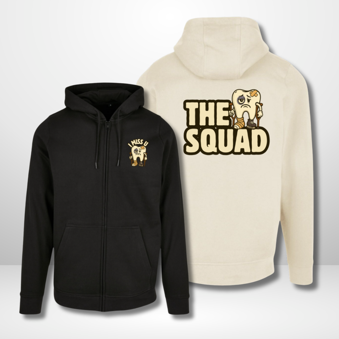 THE SQUAD " I Miss U" 🦷💔 Zip Hoody in 2 Farben