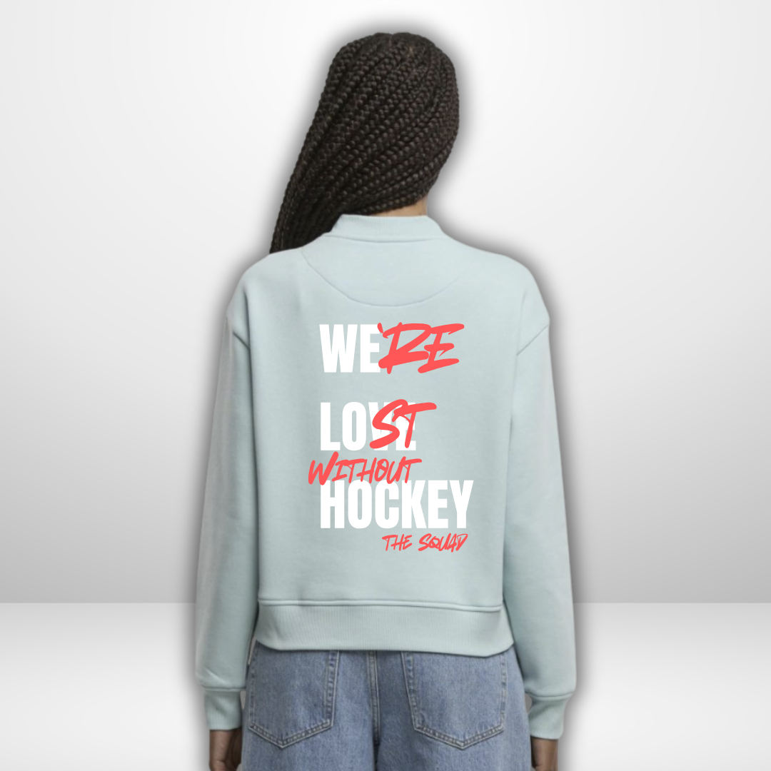 THE SQUAD  "Lost without Hockey" Ladies Oversized Crewneck