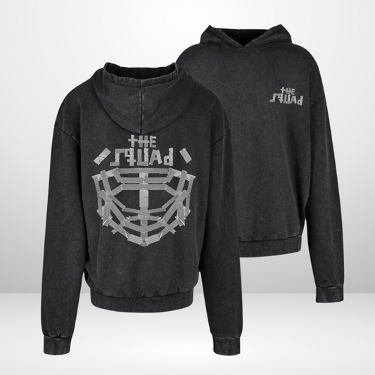 THE SQUAD "Tape" Acid Washed Oversized Hoodie