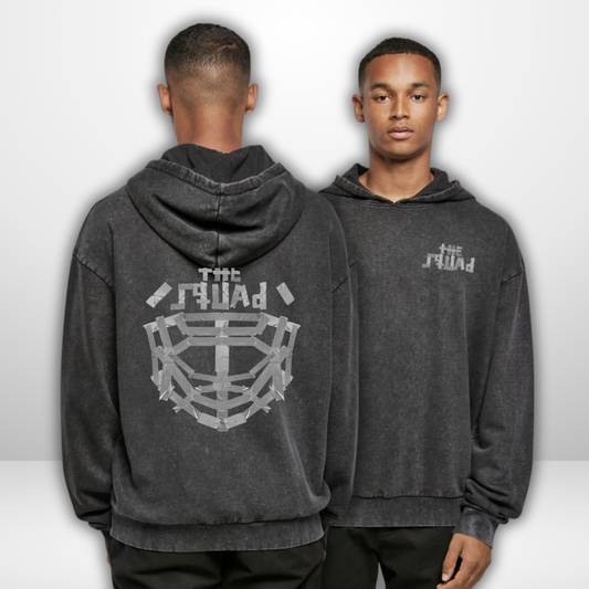 THE SQUAD "Tape" Acid Washed Oversized Hoodie