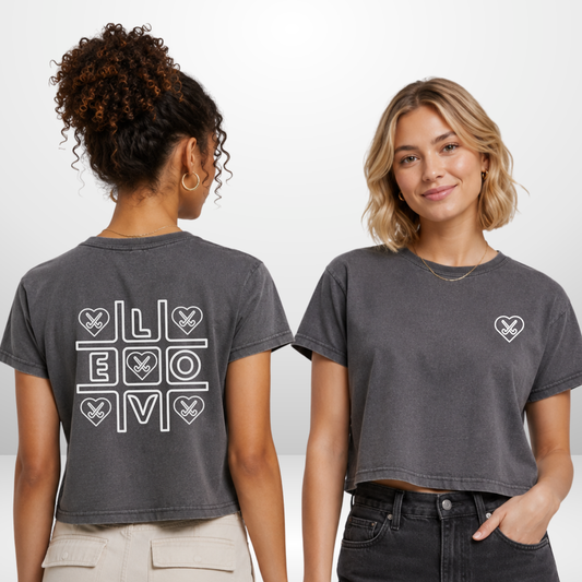 "TIC-TAC-HOCKEY" The Squad Ladies Vintage Cropped T-Shirt
