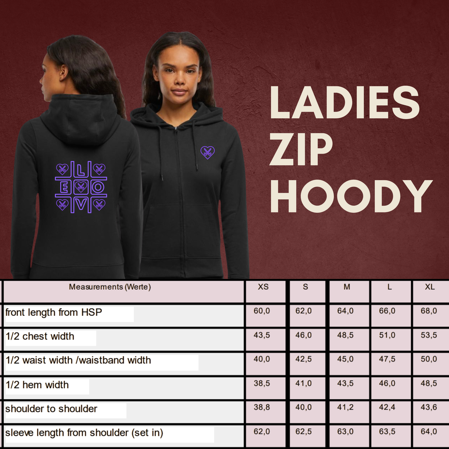 "TIC-TAC-HOCKEY" The Squad Ladies Zip Hoody