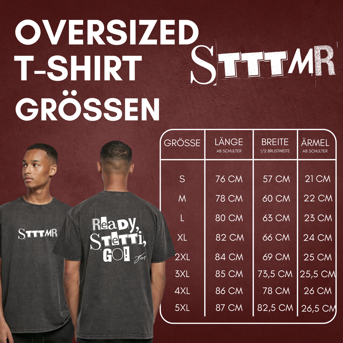 Jonas Stettmer "READY, STETTI, GO!" Acid Washed Oversized T-Shirt