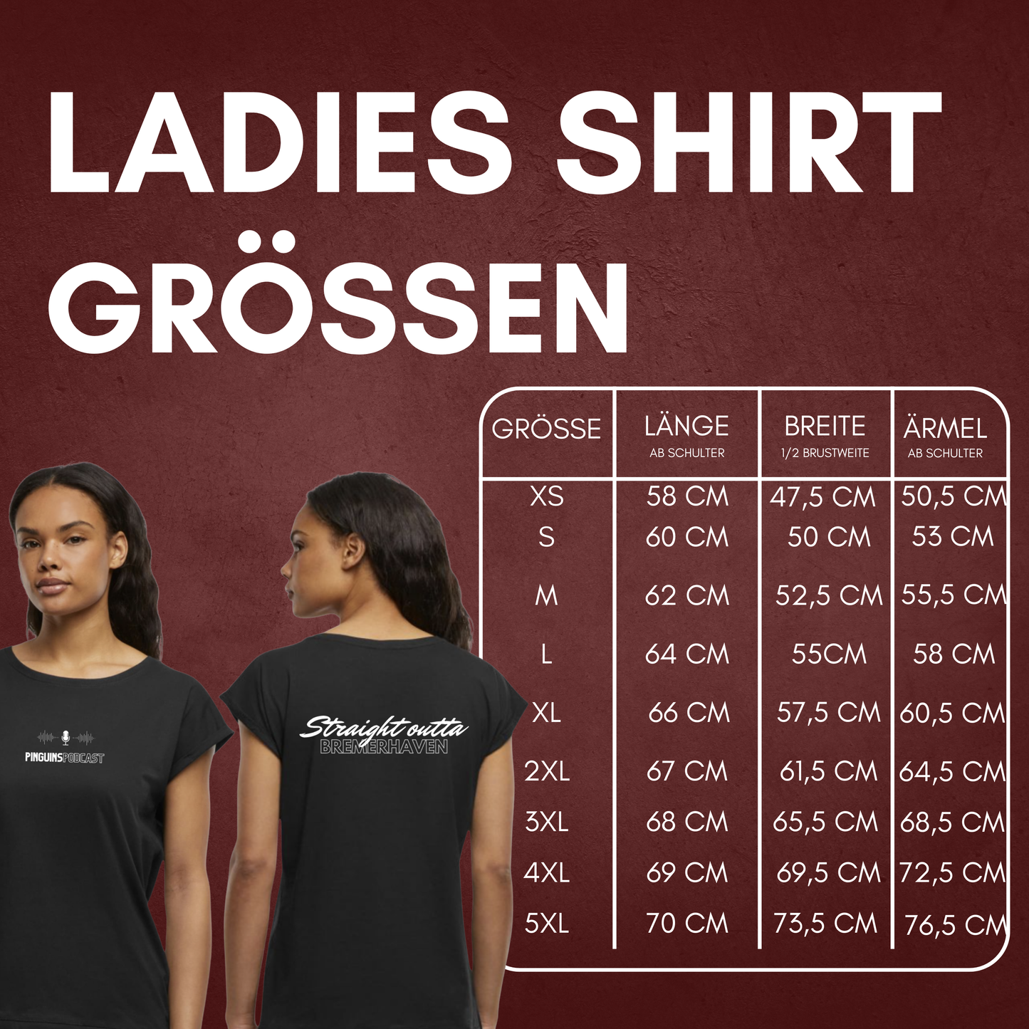 PINGUINS PODCAST x THE SQUAD "straight outta bremerhaven"  Ladies Shirt