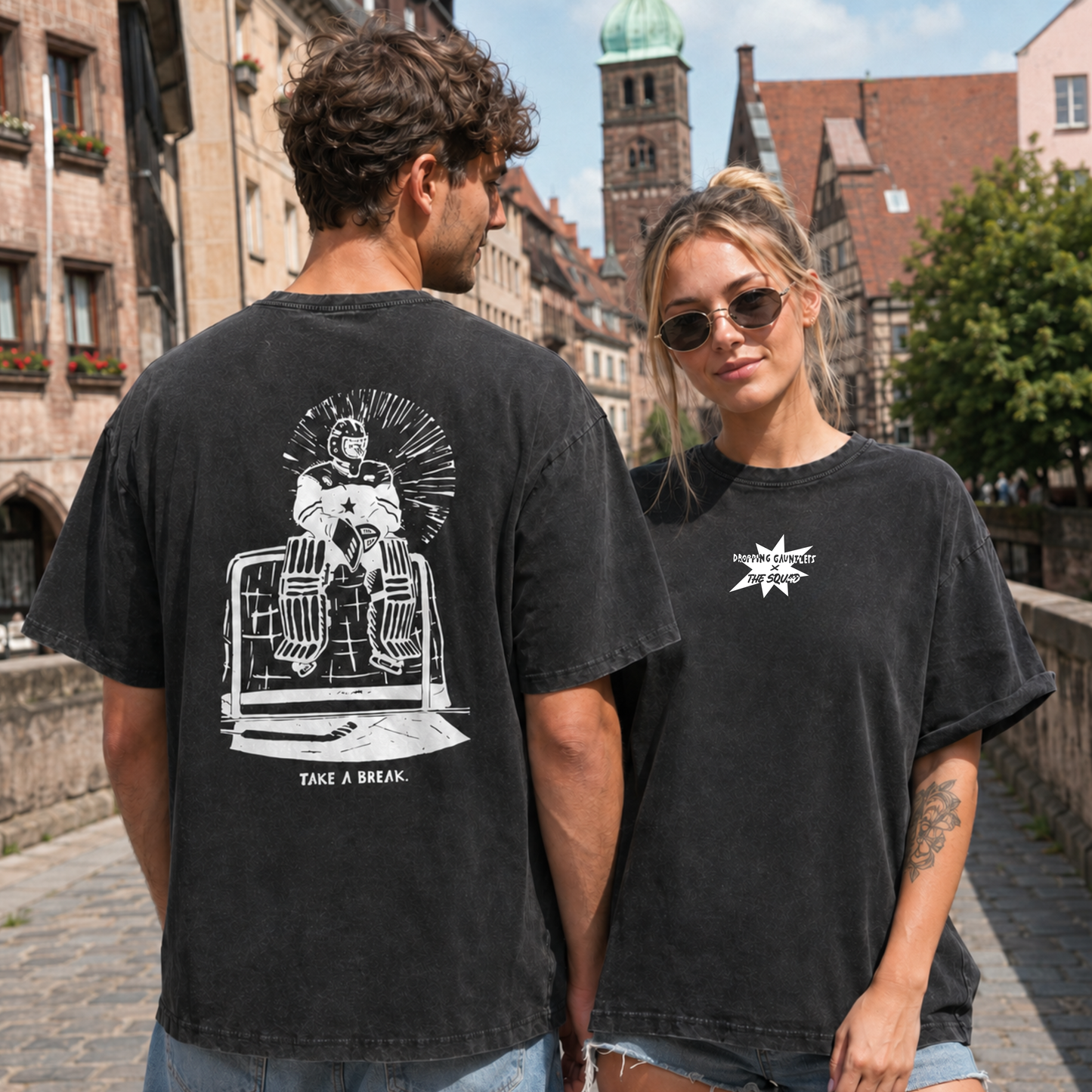 Take a break Acid Washed Oversized Shirt