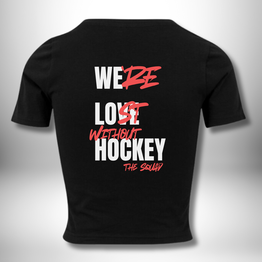 THE SQUAD "Lost without Hockey" Ladies Cropped Tee in 2 Farben