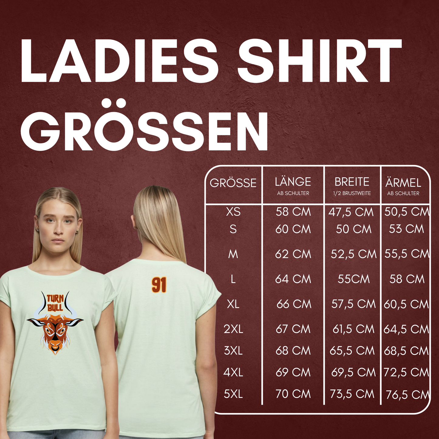 Travis Turnbull "Bull 91" Extented Shoulder Ladies T-Shirt