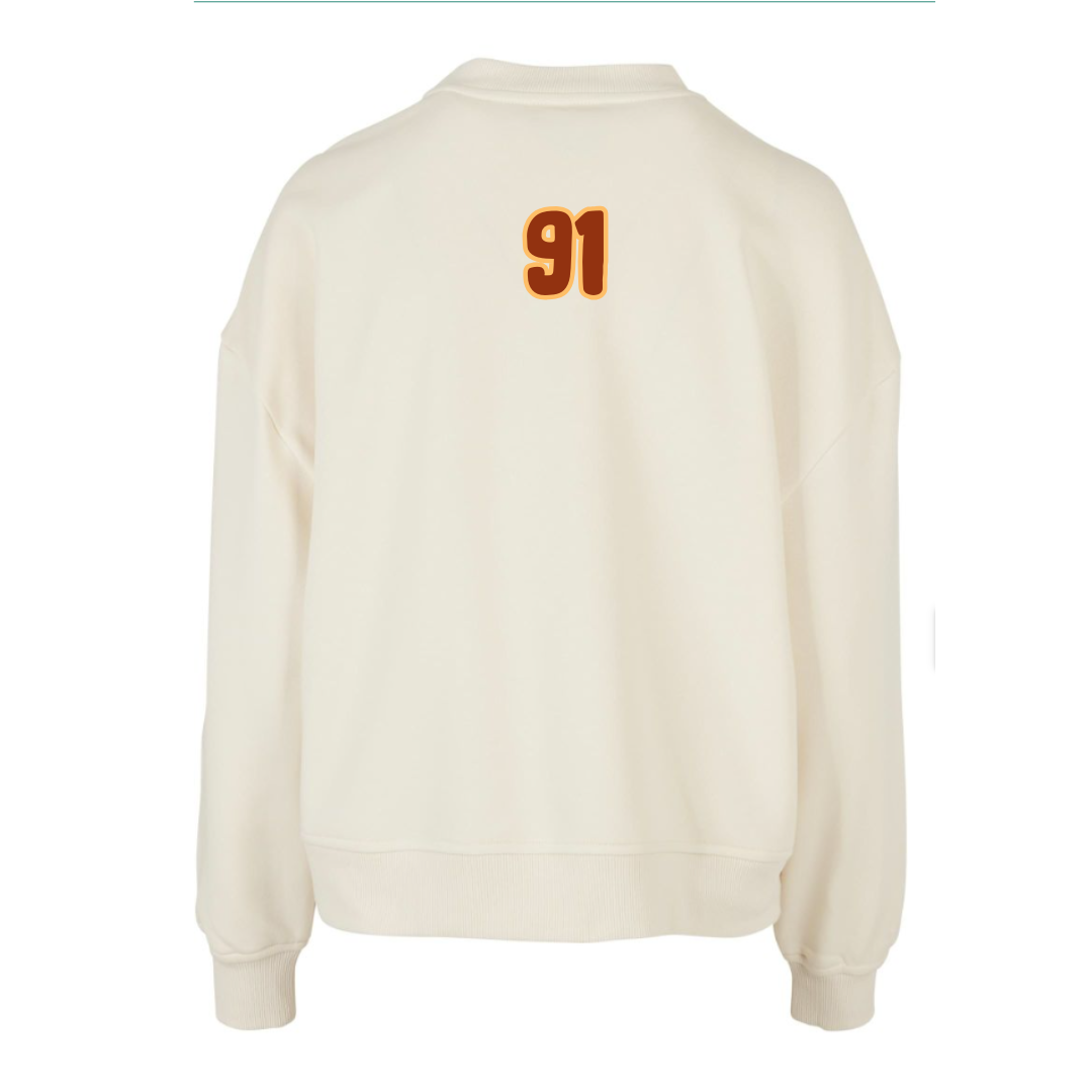 Travis Turnbull "Bull 91" Ladies Oversized Crewneck back