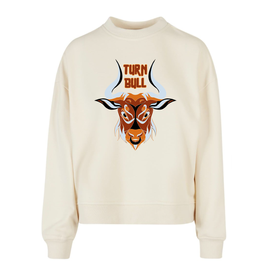 Travis Turnbull "Bull 91" Ladies Oversized Crewneck front