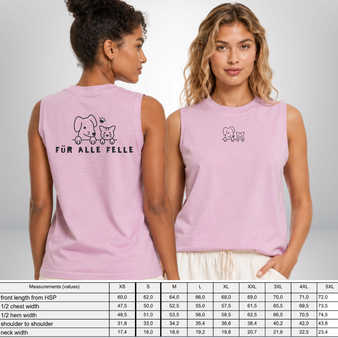 "FÜR ALLE FELLE - COUCHFREUNDE" The Squad Hocky Ladies Vintage Washed Sleeveless Tee